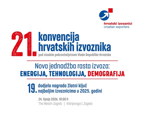 SAVE THE DATE: 21. konvencija hrvatskih izvoznika i 19. dodjela nagrada "Zlatni ključ"